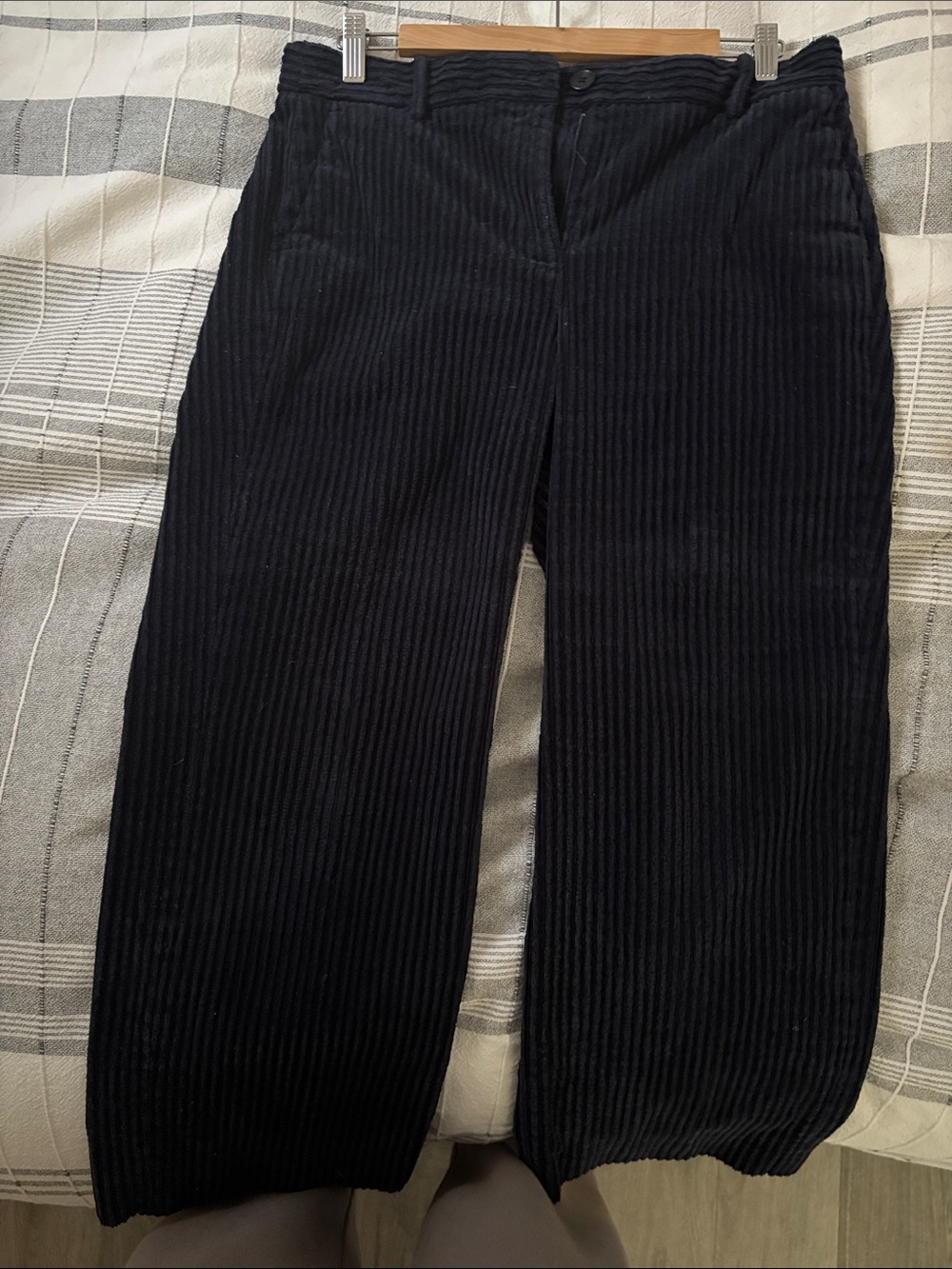 J. Crew Black Wide-Leg Corduroy Pants